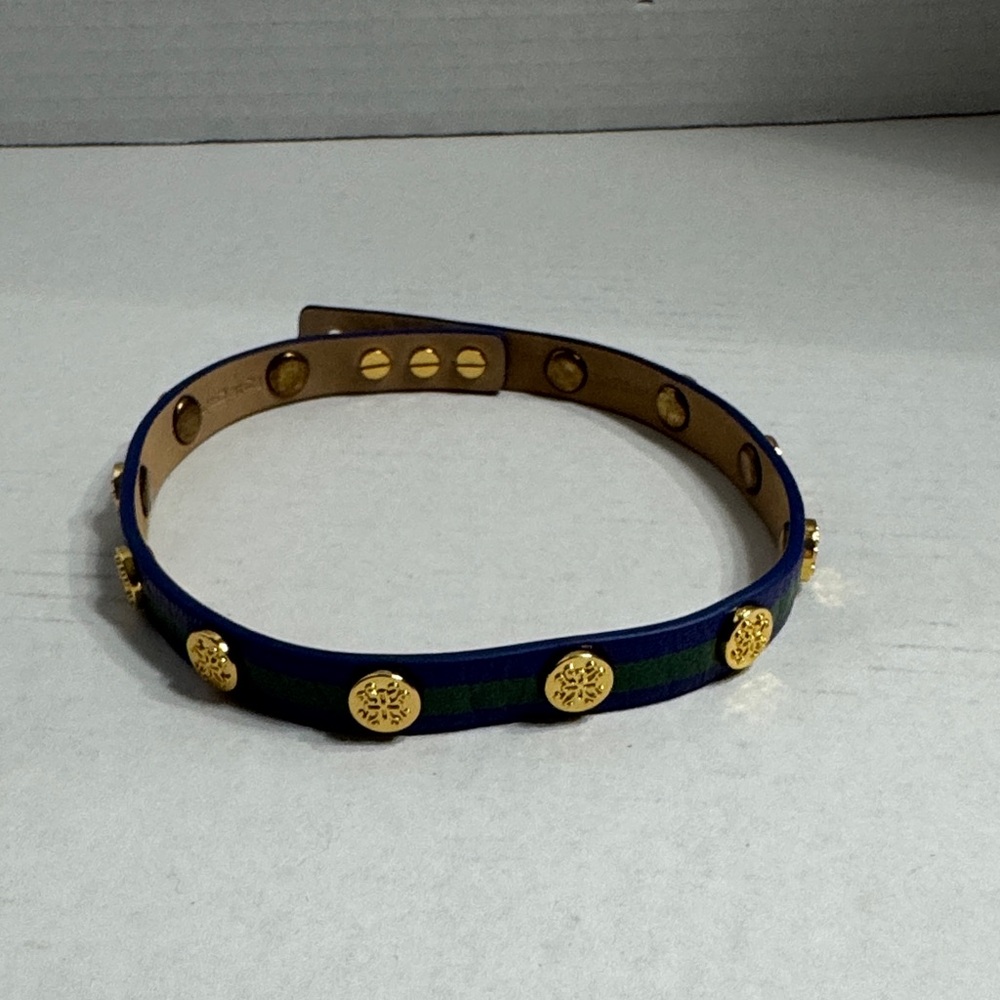 Rustic Cuff Blue and Gold Bracelet
